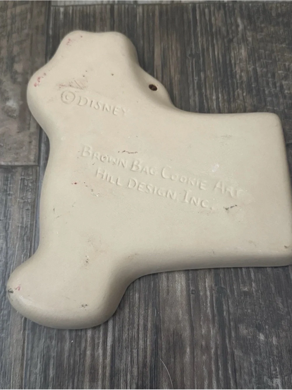Vintage Disney Classic Pooh Brown Bag Cookie Art Ceramic Mold Hill Design